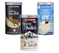 Regina di Fiori - Set Regalo di Natale con Tisane Assortite: Natale, Amicizia e Buonanotte. 3 Lattine Decorate con 12 Filtri da 3g. Idea Regalo Elegante per le Feste