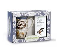 Regina di Fiori - Vetrina Mug Winter Day. Idea Regalo. Tazza in Porcellana Decorata e Infuso Caffè Americano in Astuccio da 15 Filtri