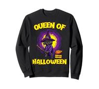 Regina di Halloween Divertente Gatto Nero Strega Felpa