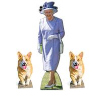 Regina Elisabetta II Lilla Abito Con 2 Royal Corgi Lifesize Cartone Ritaglio Set