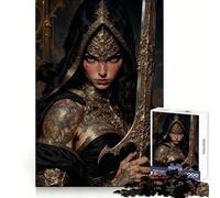 Regina guerriera con spada d'oro - Puzzle per adulti da 1000 pezzi, esercizio di ragionamento, divertimento facile, bordi di alta qualità, regalo perfetto (38x52cm)