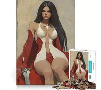 Regina guerriera in rosso,puzzle per adulti da 1000 pezzi,gioco mentale divertente con tecnologia di taglio laser avanzata,sfida divertente per il tempo di attesa (38x52cm)