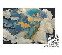 Regina Guerriera Mitica 1000 Pezzi Dea a Cavallo Puzzle Cartone Riciclato per Adulti Set Gioco Educativo Decompressione Decorazione Parete Migliore Regalo 70x50cm