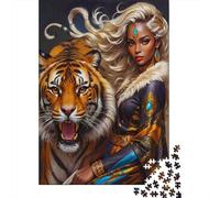 Regina guerriera tigre Puzzle Da 1000 Pezzi Per Appassionati, Cartone Riciclato Resistente, Arredamento Interno, Regalo Per Amici, Puzzle Indoor Di Vacanza 38x26cm/1000pcs