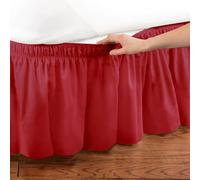 Regina / King Size Rosso Elastico Letto Wrap Increspato Letto Gonna