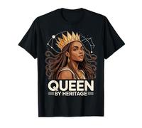 Regina Nera per Heritage Zodiac Juneteenth Storia Astrologia Maglietta