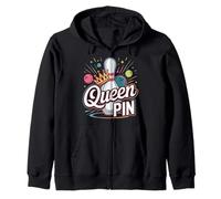 Regina Pin Shirt Bowler Bowling League per Le Regine del Bowling Felpa con Cappuccio