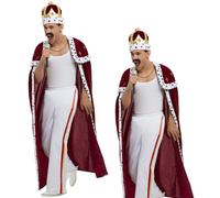 Regina Uomo Freddie Mercury Costume 1980s Reale Rock Star Completo