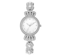 Reginald Orologio da polso da donna, al quarzo, con quadrante in cristalli luccicanti, stile vintage, Argento 1.
