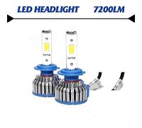 REGINASHOP H4 Oppure H7 LAMPADE LED con Ventola Raffreddamento LAMPADINE per Auto Camion A LED CREE Full LED 7200 Lumen 6000K 30W LED Driver Luce Bianca (H7)