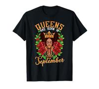 Regine Nere Nate a Settembre Birthday Girl Crown Melanin Maglietta