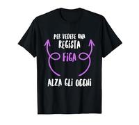 Regista Maglia con Testo Divertente Donna Ragazza Maglietta, Uomo, Nero, XL
