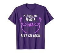 Regista Maglia con Testo Divertente Donna Ragazza Maglietta, Uomo, Viola, M