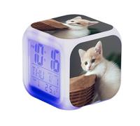 Registi Di Allarme Gatti, Orologio Da Tavolo Gatto, Cubo Orologio Orologio Da Tavolo Orologio Elettronico Colorful Alarm, Amanti Di Gatti con Un Grande Schermo