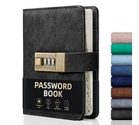 Registra libri con blocco, WEMATE Password Book con schede, indirizzo Internet e password Organizer Logbook con blocco, password Keeper Journal Notebook per computer e accesso al sito Web