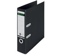Registratore a leva Leitz 180° A4, dorso 8 cm, 600 fogli, nero | Meccanismo a leva; capacità 600 fogli A4;Maneggevole e robusto; Etichetta personalizzabile; Organizzazione