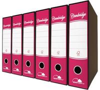 Registratore con Custodia 6 Pezzi Dorso da 8cm Raccoglitore ad Anelli A4 Faldoni Portadocumenti per Ufficio e Archivio, Registratore a Leva Raccoglitori Documenti Magenta, Protocollo (285x343mm)