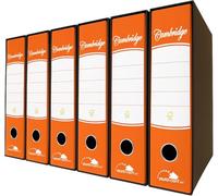 Registratore con Custodia 6 Pezzi Dorso da 8cm Raccoglitore ad Anelli A4 Faldoni Portadocumenti per Ufficio e Archivio, Registratore a Leva Raccoglitori Documenti Arancione, UNI (285x313mm)