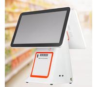 Registratore di cassa all-in-one con design pieghevole multiangolare, touch screen 15,6", CPU i5, 8GB+128GB, soluzione ideale come registratore di cassa telematico per attività mobili White