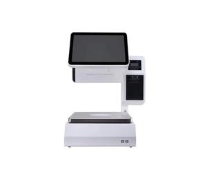 Registratore di cassa, Display informativo a doppio touch screen da 15,6 pollici. Registratore della bilancia for contanti con terminale Smart Pos