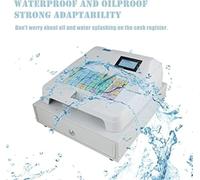 Registratore di Cassa Elettronico, Sistema Pos Elettronico Registratore di Cassa con 48 Tasti, con Tastiera Piatta E Stampante Termica Registratore di Cassa Multifunzione con 4 Banco, Black, 220V