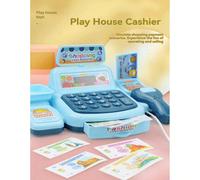 Registratore di cassa giocattolo per bambini, con simulazione di scansione e effetti sonori e luminosi multifunzionali, regalo ideale per Natale e gioco di finzione (gli accessori vengono inviati casu