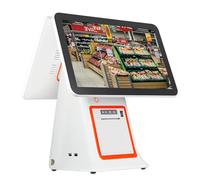 Registratore di cassa telematico con funzione POS integrata, schermo LCD touchscreen da 15,6", 8GB RAM, 128GB SSD, configurabile come registratore di cassa all-in-one per piccoli e medi retailer White