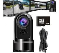 Registratore di guida mini ADAS ruotante a 360° ad alta definizione 1080p, rilevamento del movimento dell'intelligenza artificiale, dotato di scheda di memoria 16G/32G, registrazione in tempo reale ad