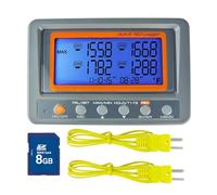 Registratore digitale di temperatura a 4 canali K, scheda SD da 8 GB, registratore di dati programmabile con allarme, lettore di termocoppia, termometro K con 2 sonde.
