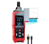 Registratore Digitale di Umidità e Temperatura per HVAC, Psicrometro con Memoria 4000 Dati, Termometro a Bulbo Umido, Display LCD Grande, Allarme Visivo/Acustico, Esportazione Dati