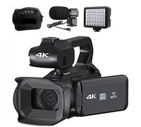 Registratore per videocamera Vlogging con videocam Auto Focus 4K Camcorder 18X Zoom 64MP Videocamera digitale for Streaming Webcam Time-lapse 4quot;Registratore touch screen(64G SD Card,With MIC Light