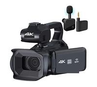 Registratore per videocamera Vlogging con videocam Rilascio Videocamere for videocamera 4K Videocamera for webcam Fotocamera Ultra HD da 64 MP Zoom 18X 4.0quot;Videocamera touch screen(128G SD Card,RX