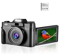 Registratore per videocamera Vlogging con videocamera Videocamera digitale da 48 MP Videocamera Vlog 4K 3.0quot;Webcam digitale selfie con schermo ribaltabile a 180° for obiettivo macro grandangolare(