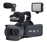 Registratore per videocamera Vlogging con videocamera Videocamera digitale da 64 MP for la fotografia Full 4K 60FPS Videocamera Vlog Live Stream Webcam Messa a fuoco automatica Videoregistratore(128G