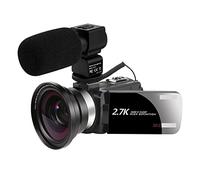 Registratore per videocamera Vlogging con videocamera Videocamera Vlog da esterno 2.7K for fotografia Zoom 16X Videoregistratore Ruota Touch Screen Selfie Fotocamera digitale Uso domestico(128G SD Car