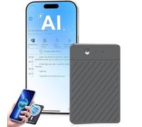 Registratore vocale AI - Registratore vocale con trascrizione e riepilogo AI tramite ChatGPT, controllo APP, oltre 50 lingue, ricarica wireless, registratore audio(C,64GB)