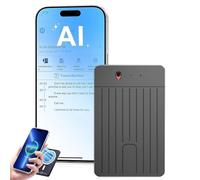 Registratore vocale AI - Registratore vocale con trascrizione e riepilogo AI tramite ChatGPT, controllo APP, oltre 50 lingue, ricarica wireless, registratore audio(A,64GB)