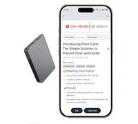 Registratore vocale AI, registratore vocale, controllo app, AI Notetaker, AI Transcribe & Summarize Support 144 lingue, 64 GB di memoria, registratore audio per lezioni, riunioni