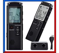 Registratore Vocale Digitale MP3 8GB Microfono USB LCD per Lezioni Riunioni