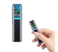 Registratore Vocale, Memoria da 64 GB, Ricaricabile Tramite USB, con Controllo Vocale, con Lettore MP3 per Registratore Audio del Corso, Conferenza e Intervista, Mini Registratore Vocale Spia