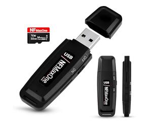 Registratore vocale spia digitale con microSD da 32 GB incluso | Mini registratore audio ideale per riunioni, interviste, lezioni | registratore USB spia portatile con fino a 500 ore di registrazione