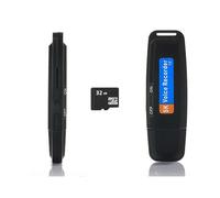 Registratore vocale spia USB con scheda Micro SD da 32 GB | Mini registratore vocale ideale per le tue lezioni, riunioni, interviste | Registratore vocale USB spia con fino a 500 ore di registrazione.