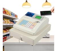 Registratori di cassa adatti alle piccole imprese, registratori di cassa multifunzionali per negozi, ristoranti, supermercati, negozi di abbigliamento e hamburgerie.(White)