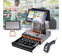 Registratori di cassa intelligenti con display touchscreen e registratori di cassa POS con stampanti per ricevute, adatti per l'uso nel commercio al dettaglio e nella ristorazione.(Black)