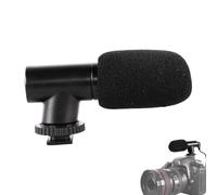 Registrazione del microfono vog - Microfono per fotocamera universale, microfono per conferenze dal vivo | Microfono cellulare, registrazione antivento, microfono portatile per telefono nero