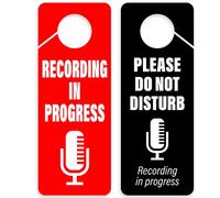 Registrazione in corso - Cartello con scritta in inglese "Please Do Not Disturb", confezione da 2, doppio lato, ideale per l'utilizzo in qualsiasi stanza.