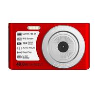 Registrazione Video Time Lapse Fotocamere Digitali Da 48 MP For Bambini Videocamera Compatta For Esterni Con Messa A Fuoco Automatica 4K UHD Scatta Nitida Fluida(128G SD Card,Red)