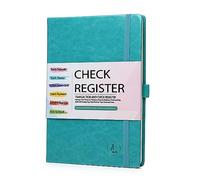 Registro degli assegni per libretto degli assegni personale, registro delle transazioni per piccole imprese e conti bancari, traccia pagamenti, depositi, carte di debito, copertina rigida in PU A5 con