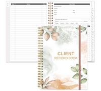 Registro dei clienti - Raccoglitore per profili dei clienti e schede alfabetiche dalla A alla Z, per saloni, parrucchieri, unghie, piccole imprese, foglie di rosa