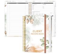 Registro dei clienti - Raccoglitore per profili dei clienti e schede alfabetiche dalla A alla Z, per saloni, parrucchieri, unghie, piccole imprese, foglie di rosa